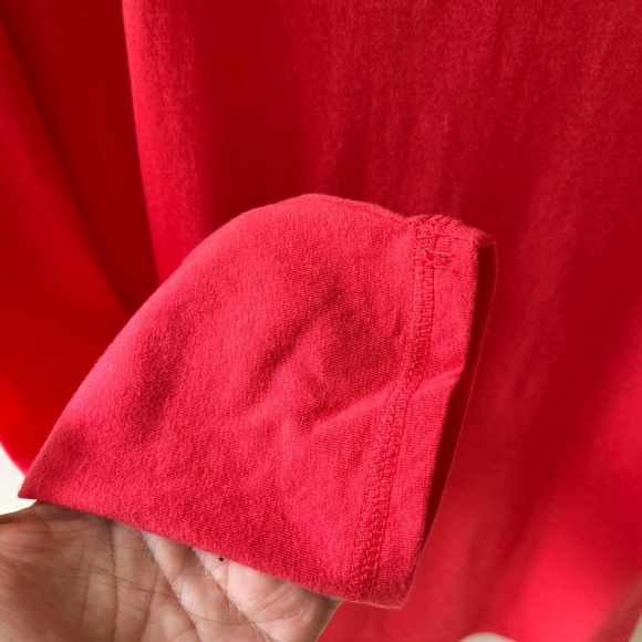 SO Kohls Sz XL Red Lounge Soft Stretch blouse Top Shirt Long Sleeves Crew Neck - Picture 5 of 6